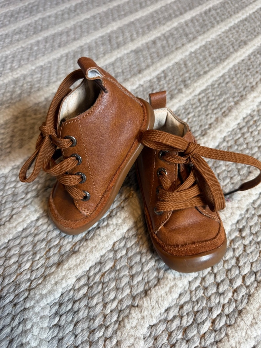 Shoesme Brown Leather Lace-Up new walker Boots
